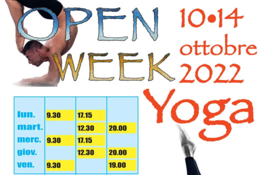 Open Week Yoga - Lezioni di prova gratuite dal 10 al 14 ottobre 2022