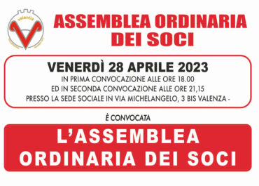 28 aprile 2023 ASSEMBLEA ORDINARIA DEI SOCI - A.S.D. Ginnastica Valenza